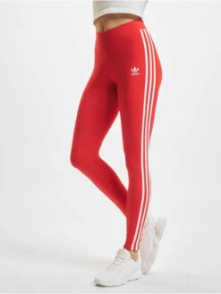 Adidas Originals Damen Legging 3 Stripes In Rot
