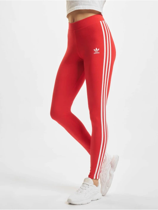 Adidas Originals Damen Legging 3 Stripes In Rot 1 Adidas Originals Damen Legging 3 Stripes In Rot