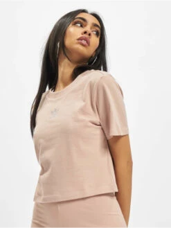 Adidas Originals Damen T-Shirt Cropped In Beige