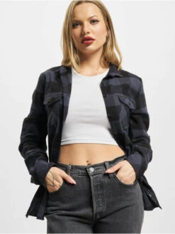 Brandit Damen Hemd Amy Flanell In Schwarz