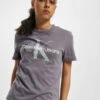 Calvin Klein Damen T-Shirt Two Tone Monogram In Grau