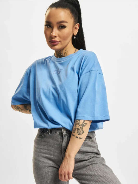 DEF Damen T-Shirt Silicone Print In Blau 1 DEF Damen T-Shirt Silicone Print In Blau