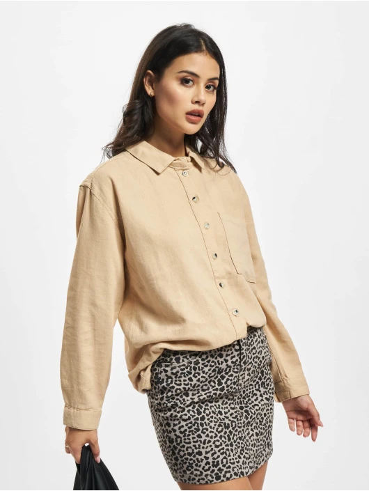 Denim Project Damen Hemd DPWclara Linen In Beige 1 Denim Project Damen Hemd DPWclara Linen In Beige