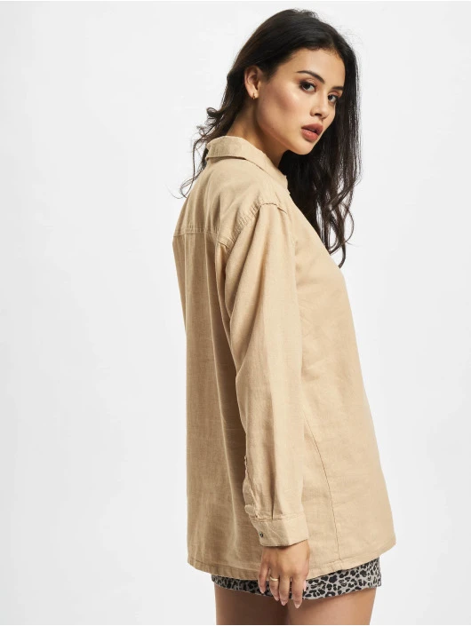 Denim Project Damen Hemd DPWclara Linen In Beige 2 Denim Project Damen Hemd DPWclara Linen In Beige – Bild 2