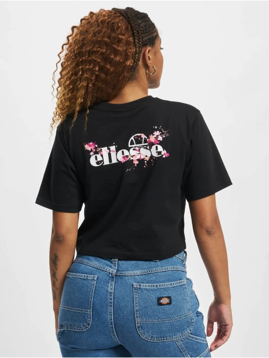 Ellesse Damen T-Shirt Claudine Cropped In Schwarz 2 Ellesse Damen T-Shirt Claudine Cropped In Schwarz – Bild 2