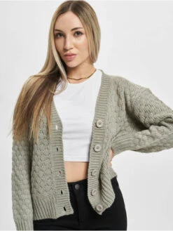 Damen Strickjacke DOB Kurzer Strick In Grün