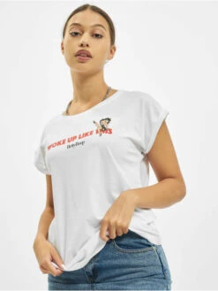 Damen T-Shirt Betty Boop Woke Up In Weiß