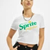 Damen T-Shirt Sprite Logo Cropped In Weiß