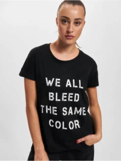 Mister Tee Damen T-Shirt Ladies Blood Color In Schwarz