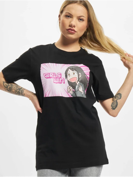 Mister Tee Damen T-Shirt Ladies Girls Win In Schwarz 1 Mister Tee Damen T-Shirt Ladies Girls Win In Schwarz