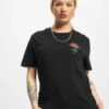 Mister Tee Damen T-Shirt Ladies Rose In Schwarz