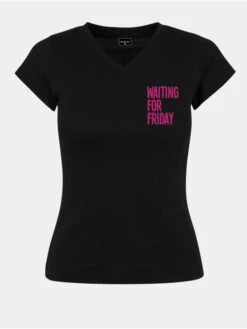 Mister Tee Damen T-Shirt Ladies Waiting For Friday Box In Schwarz