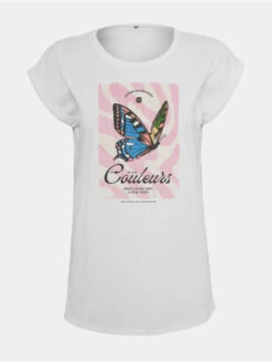 Mister Tee Damen T-Shirt Ladies Couleurs In Weiß
