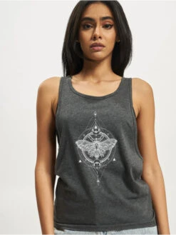 Mister Tee Damen Tank Tops Ladies Moth In Grau