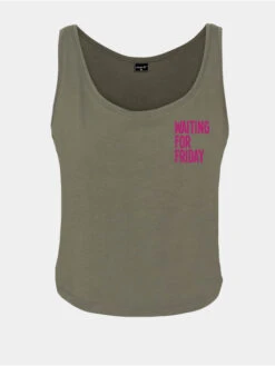 Mister Tee Damen Tank Tops Ladies Waiting For Friday Box In Olive