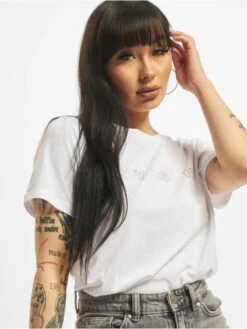 NA-KD Damen T-Shirt Try Again In Weiß