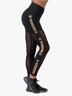 NEBBIA Damen Legging Mesh In Schwarz