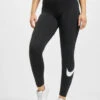 Nike Damen Legging Sportswear Essential GX MR Swoosh In Schwarz