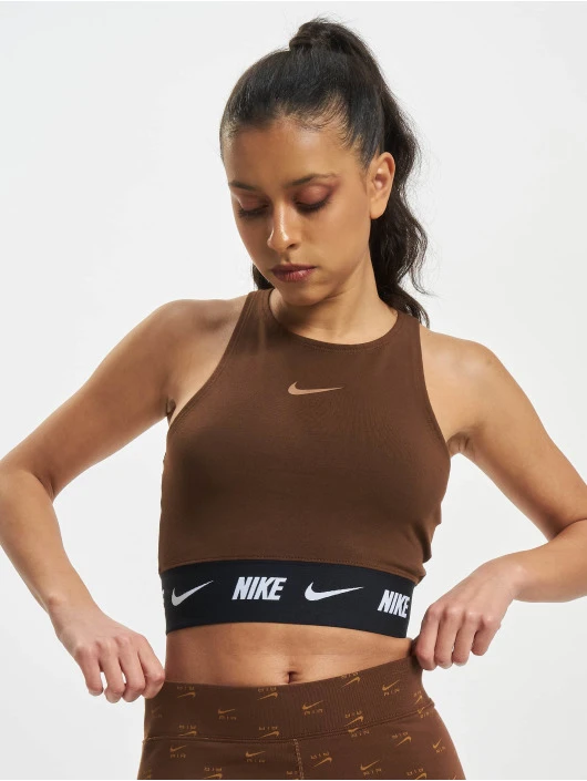Nike Damen Tank Tops NSW Crop In Braun 1 Nike Damen Tank Tops NSW Crop In Braun