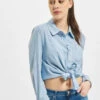 ONLY Damen Hemd OnlLecey Stripe Knot Denim In Weiß