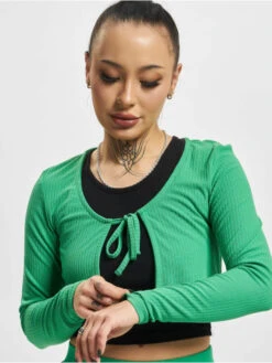 ONLY Damen Strickjacke Ella Short Tie In Grün