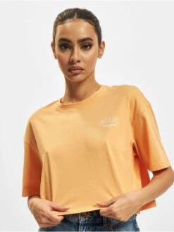 ONLY Damen T-Shirt May Y Cropped In Orange