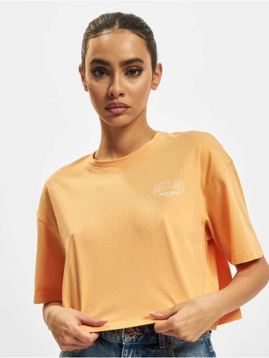 ONLY Damen T-Shirt May Y Cropped In Orange 1 ONLY Damen T-Shirt May Y Cropped In Orange