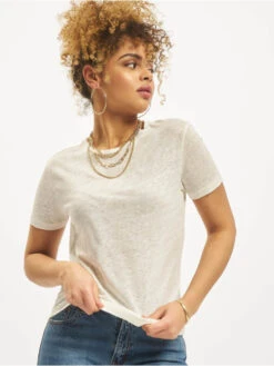 ONLY Damen T-Shirt OnlPatrice Linen Denim In Weiß