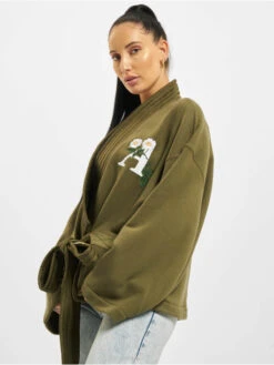 Palm Angels Damen Strickjacke Daisy Logo Kimono In Grün