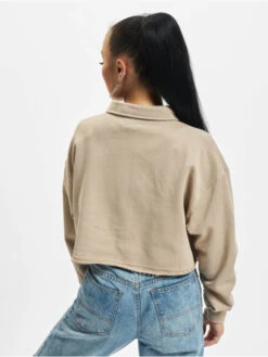 SIXTH JUNE Damen Poloshirt Polo Crop In Beige -URBAN CLASSICS Verkaufsgeschäft sixth june poloshirt beige 911324 1