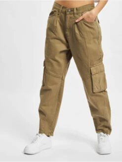 URBAN CLASSICS Damen Cargohose Ladies Ballon Fit In Khaki
