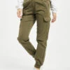 URBAN CLASSICS Damen Cargohose Ladies High Waist Cargo In Olive