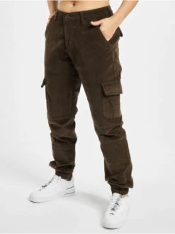 URBAN CLASSICS Damen Cargohose Ladies High Waist In Olive