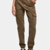 URBAN CLASSICS Damen Cargohose Ladies Cotton Twill Utility In Olive