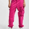 URBAN CLASSICS Damen Cargohose Ladies Cotton Twill Utility In Pink