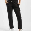 URBAN CLASSICS Damen Cargohose Cargo Terry In Schwarz