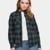 URBAN CLASSICS Damen Hemd Ladies Turnup Checked Flanell In Blau
