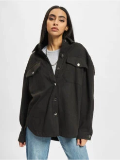 URBAN CLASSICS Damen Hemd Ladies Classic In Grau