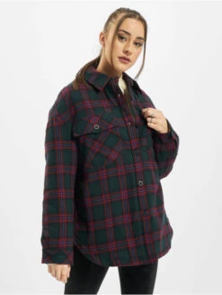 URBAN CLASSICS Damen Hemd Ladies Padded In Grün