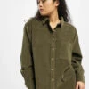 URBAN CLASSICS Damen Hemd Ladies Corduroy Oversized In Olive