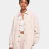 URBAN CLASSICS Damen Hemd Ladies Quilted In Pink