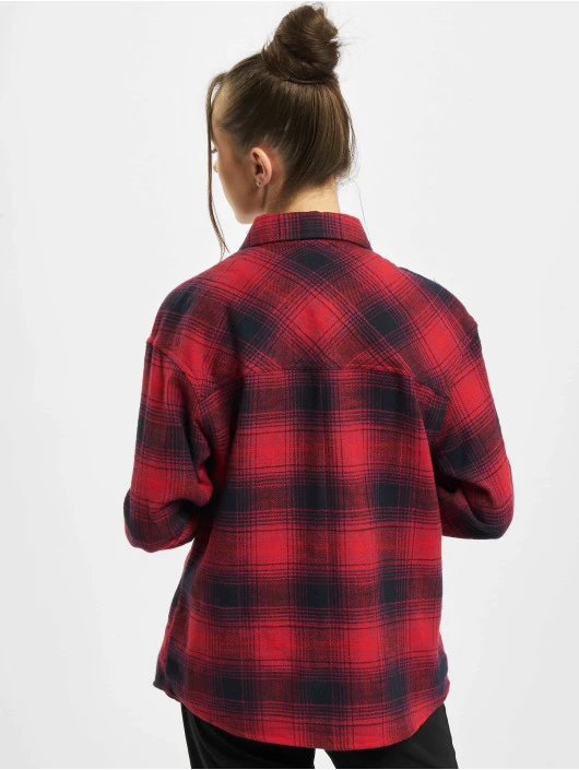 URBAN CLASSICS Damen Hemd Ladies Check In Rot 2 URBAN CLASSICS Damen Hemd Ladies Check In Rot – Bild 2