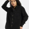 URBAN CLASSICS Damen Hemd Ladies Corduroy Oversized In Schwarz