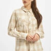 URBAN CLASSICS Damen Hemd Ladies Turnup Checked Flanell In Weiß