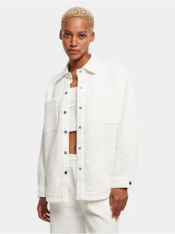 URBAN CLASSICS Damen Hemd Ladies Quilted Sweat In Weiß