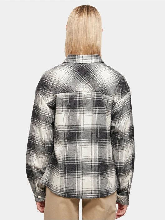 URBAN CLASSICS Damen Hemd Ladies Oversized Check In Weiß 2 URBAN CLASSICS Damen Hemd Ladies Oversized Check In Weiß – Bild 2