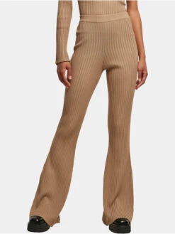 URBAN CLASSICS Damen Legging Ladies Flared Rib Knit In Beige