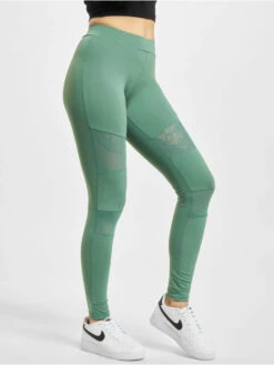 URBAN CLASSICS Damen Legging Tech Mesh In Grün