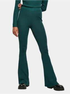 URBAN CLASSICS Damen Legging Ladies Rib Knit Bootcut In Grün