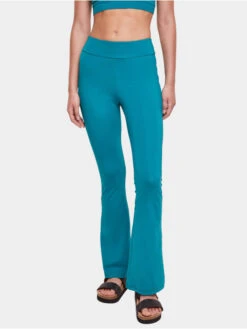 URBAN CLASSICS Damen Legging Ladies Recycled High Waist Flared In Grün